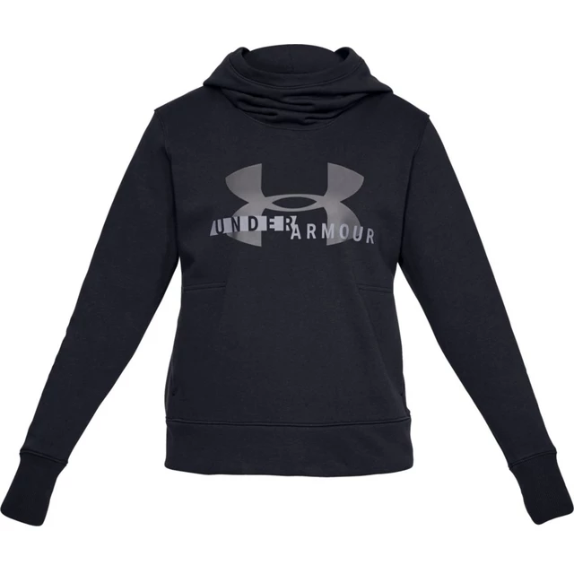 Dámská mikina Under Armour Cotton Fleece Sportstyle Logo Hoodie - Mod Gray Light Heather - Black