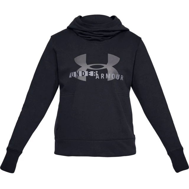 Dámská mikina Under Armour Cotton Fleece Sportstyle Logo Hoodie - White/Peach Horizon/After Burn - Black