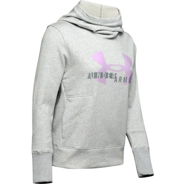 Women’s Hoodie Under Armour Cotton Fleece Sportstyle Logo - Black - Mod Gray Light Heather