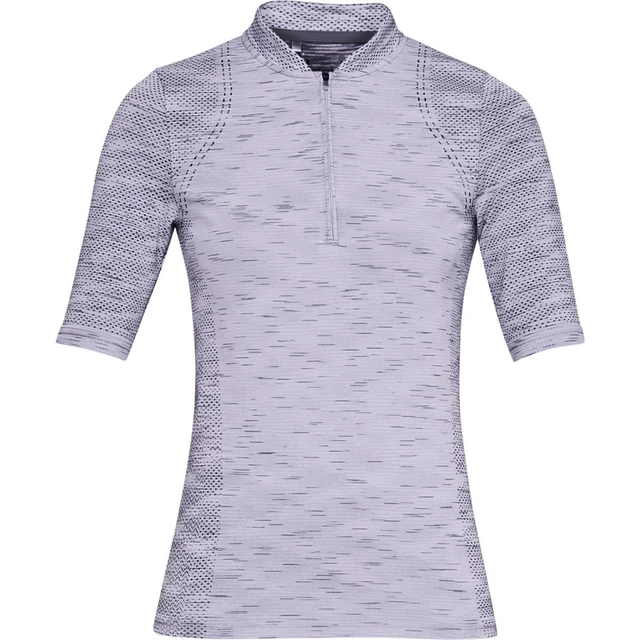 Dámské triko s límečkem Under Armour Seamless Zip Polo - Coded Blue - Salt Purple