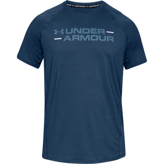 Pánske tričko Under Armour MK1 SS Wordmark - XL - Petrol Blue