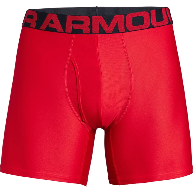 Pánske boxerky Under Armour Tech 6in 2 Pack - Mod Gray Light Heather - Red