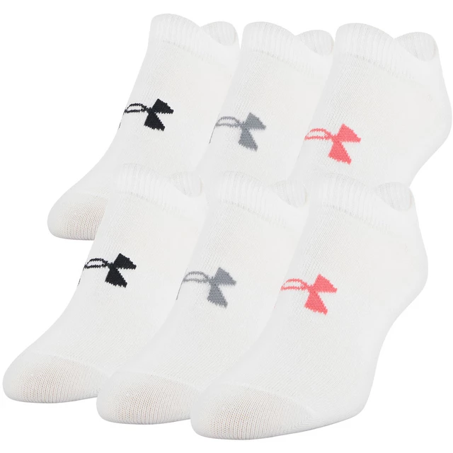 Dámské nízké ponožky Under Armour Women's Essential NS 6 párů - White