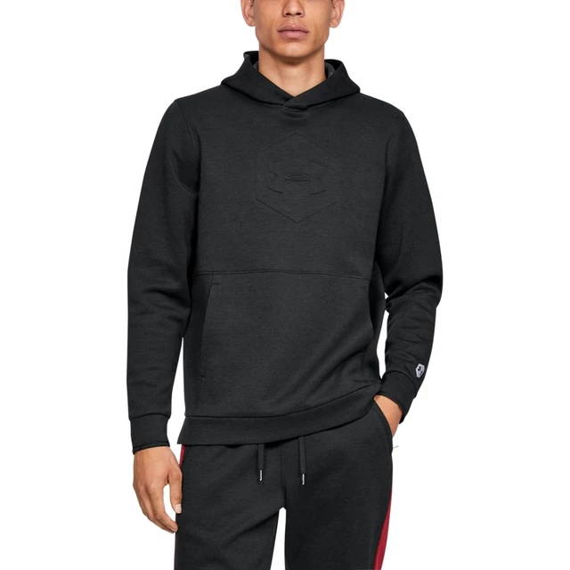 Pánska mikina Under Armour Athlete Recovery Fleece Graphic Hoodie - Black