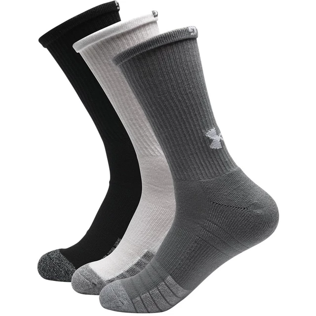 Unisex vysoké ponožky Under Armour Heatgear Crew 3 páry - White - Steel