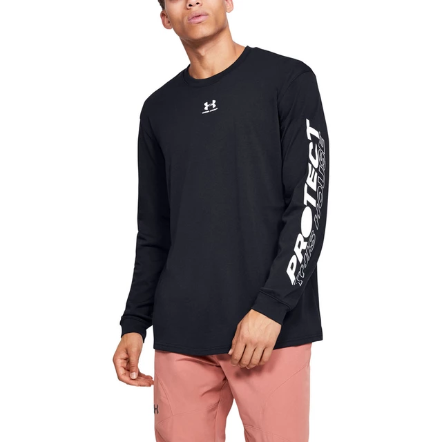 Pánske tričko Under Armour PTH Sleeve LS - Black