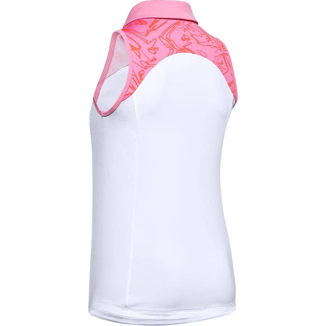 Dámske tielko s límčekom Under Armour Zinger Sleeveless Blocked Polo - White