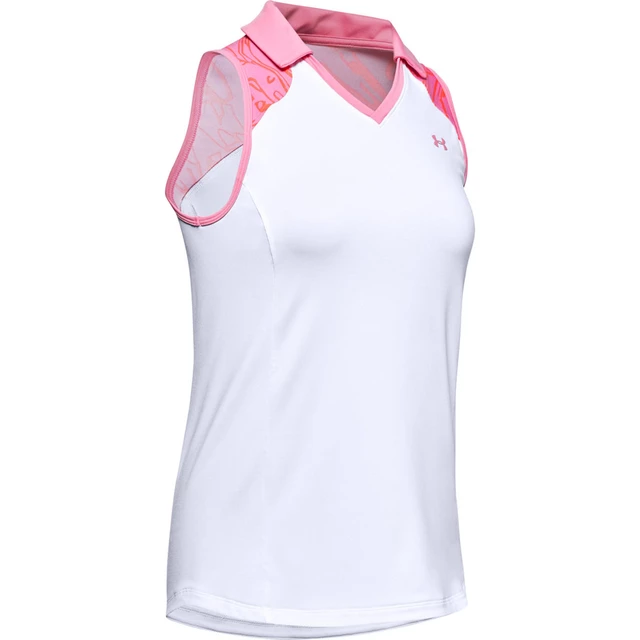 Dámske tielko s límčekom Under Armour Zinger Sleeveless Blocked Polo - M - White