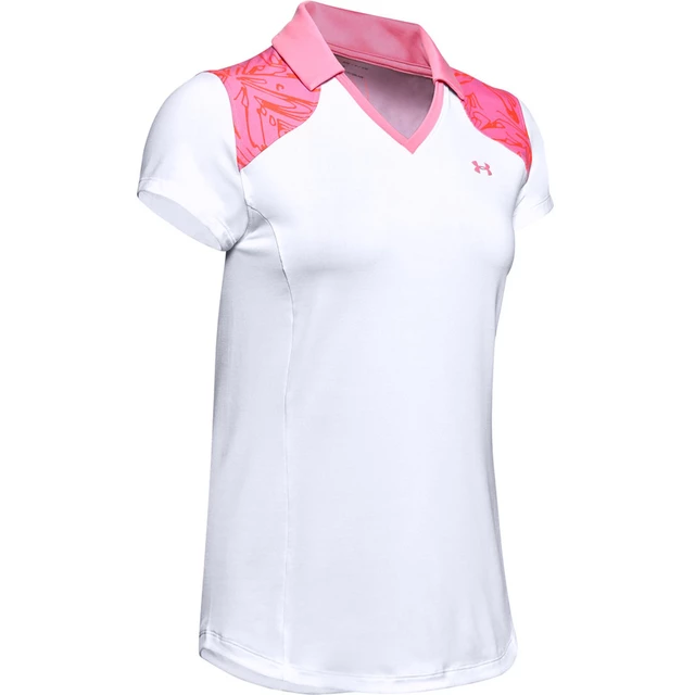 Dámske tričko Under Armour Zinger Blocked Polo - Blue Frost - White-Pink