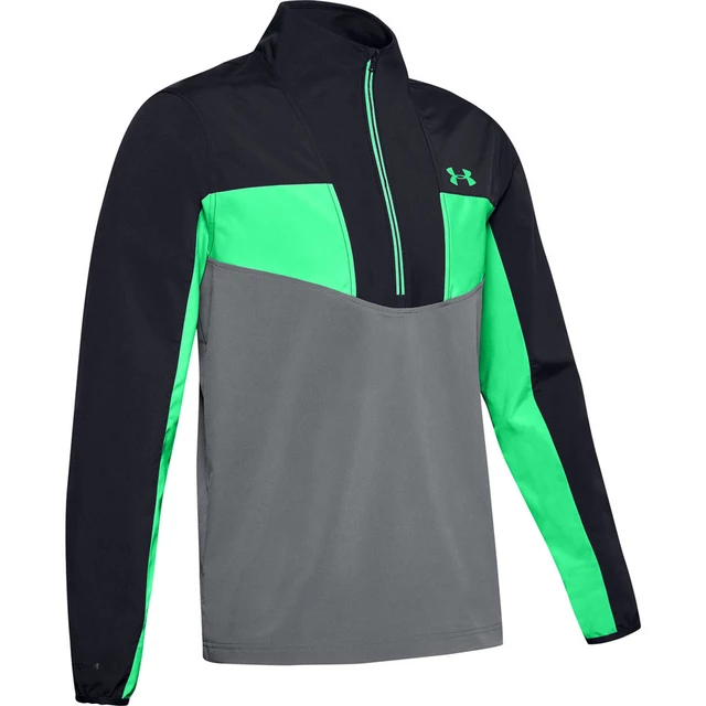 Men’s Golf Jacket Under Armour Storm Windstrike Half Zip - Black - Black Elementor Green
