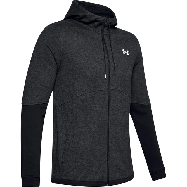 Pánska mikina Under Armour Double Knit FZ Hoodie - Halo Gray - Black