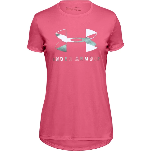 Dívčí triko Under Armour Tech Graphic Big Logo SS T-Shirt - Eclectic Pink