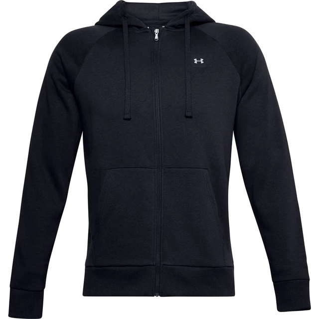 Men’s Hoodie Under Armour Rival Fleece FZ - Pitch Gray Light Heather - Black