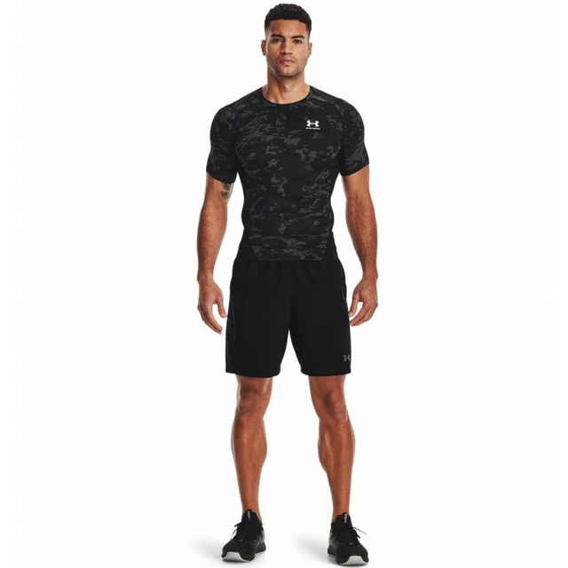 Pánske kompresné tričko Under Armour HG Armour Camo Comp SS - Black