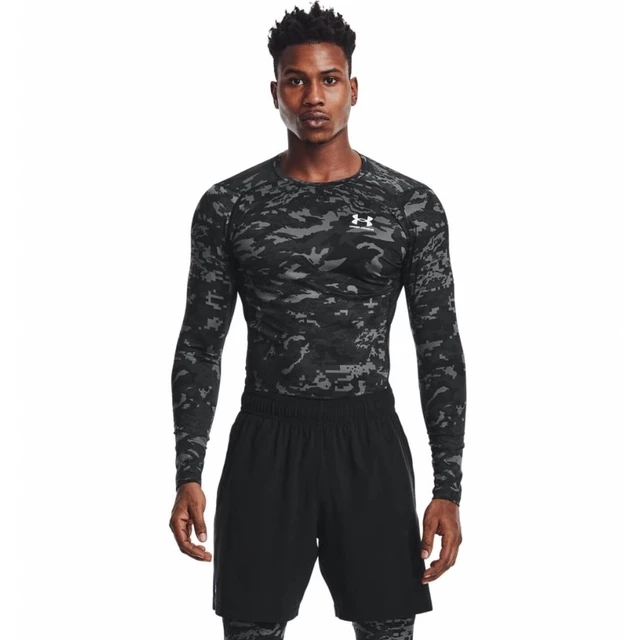 Pánské kompresní triko Under Armour HG Armour Camo Comp LS - Black