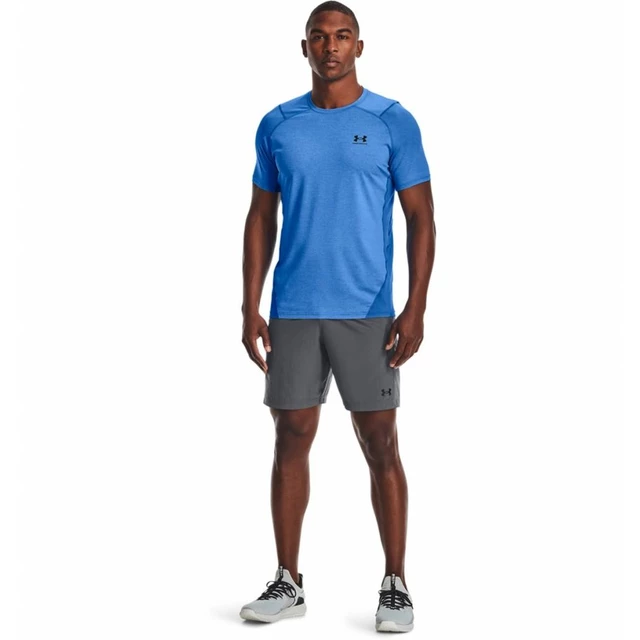 Men’s T-Shirt Under Armour HG Armour Fitted SS - Phoenix Fire - Brilliant Blue Light Heather