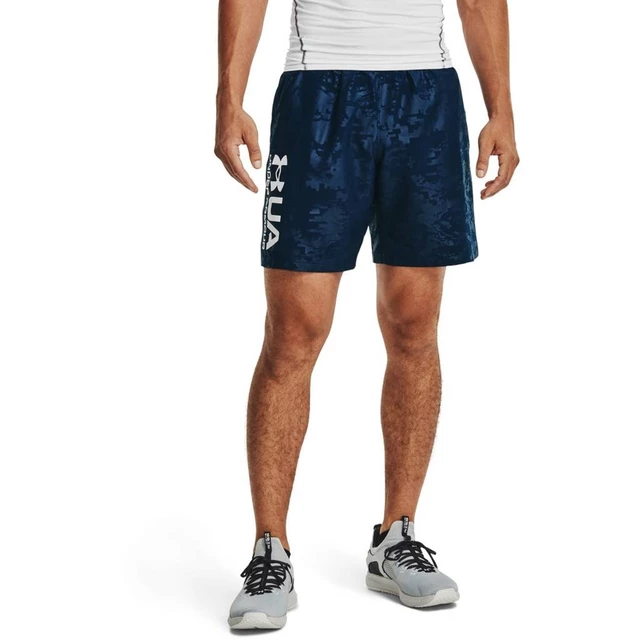 Pánské kraťasy Under Armour Woven Emboss Shorts - Academy/White