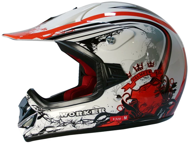 WORKER V310 Junior Motorcycle Helmet - sale - Blue - White/Red