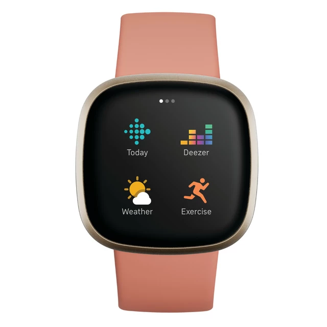 Okosóra Fitbit Versa 3 Pink Clay/Soft Gold Aluminum