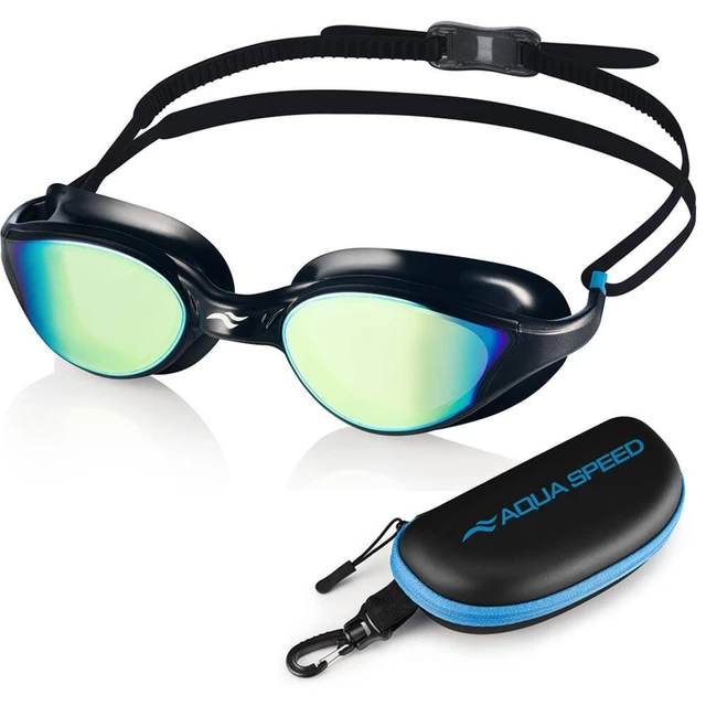 Plavecké okuliare Aqua Speed Vortex Mirror - White/Blue/Rainbow Mirror - Black/Blue/Rainbow Mirror
