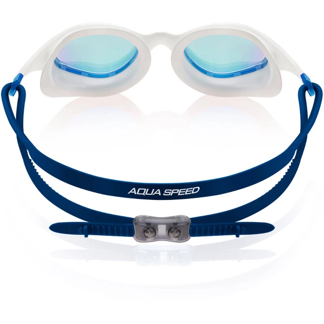 Swimming Goggles Aqua Speed Vortex Mirror - White/Blue/Rainbow Mirror