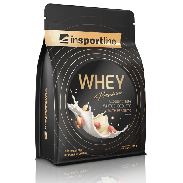 Doplněk stravy inSPORTline WHEY Premium Protein 700g - bílá čokoláda s malinami