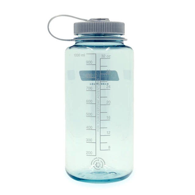 Outdoor Water Bottle NALGENE Wide Mouth Sustain 1 L - Gray w/Blue Cap