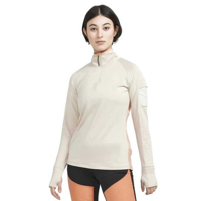 Women’s Running T-Shirt CRAFT ADV SubZ LS - Orange - Beige