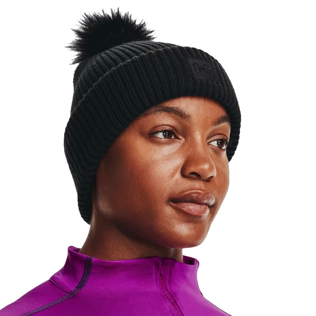 Women’s Pom Beanie Under Armour Halftime Ribbed - White