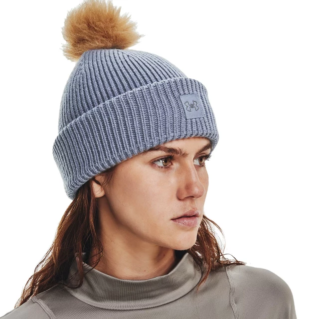 Women’s Pom Beanie Under Armour Halftime Ribbed - White