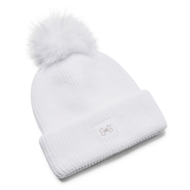 Women’s Pom Beanie Under Armour Halftime Ribbed - White