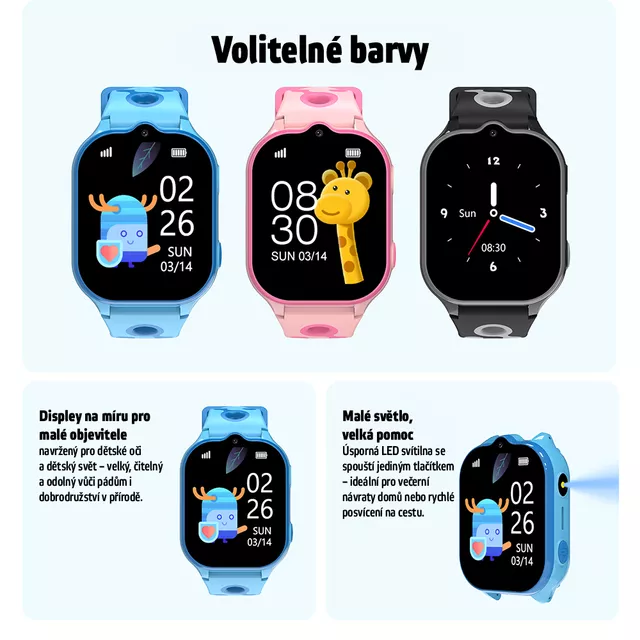 Smartwatch zegarek dla dzieci SIM GPS 4G LTE IP67 SOS inSPORTline Odino