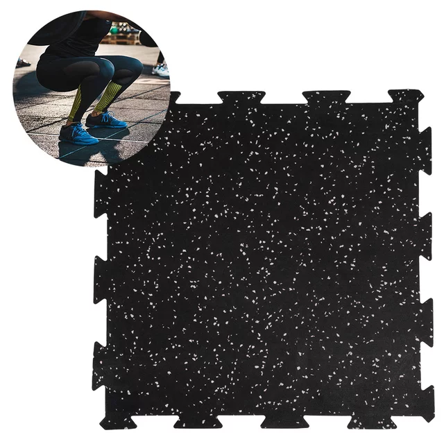 Heavy Duty Floor Mat inSPORTline Puzeko 50 x 50 x 1 cm - Black-Red - Black-Grey