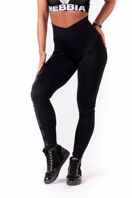 Női leggings Nebbia One tone pattern 677 - fekete - fekete