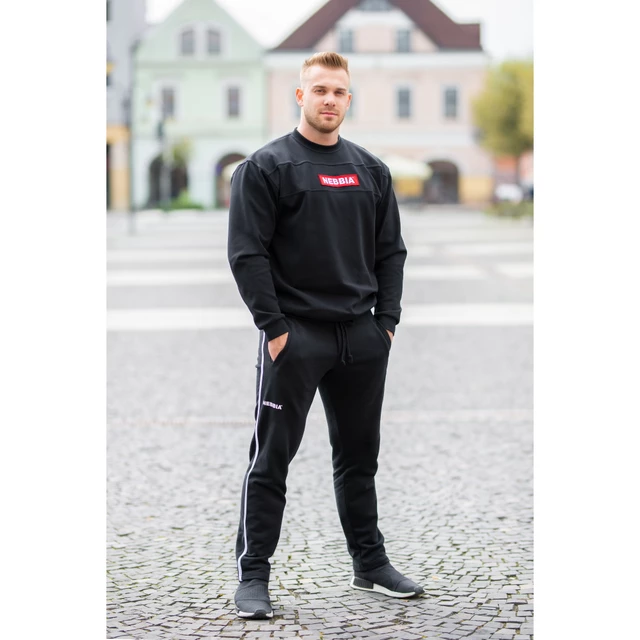 Męskie spodnie dresowe Nebbia Side Stripe Retro Joggers 154 - Szary