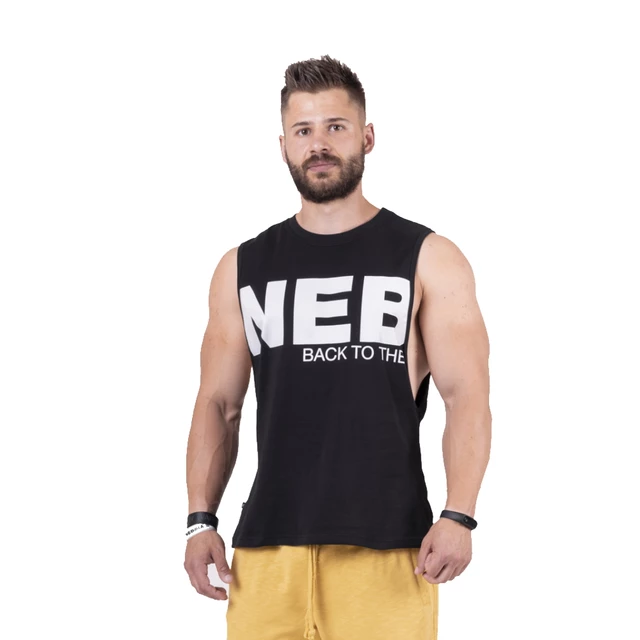 Męska koszulka bez rękawów Nebbia Back to the Hardcore tank top 144 - Czarny