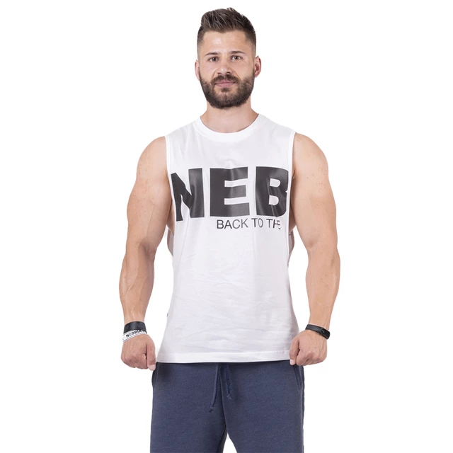 Pánske tielko Nebbia Back to the Hardcore tank top 144 - Black - White