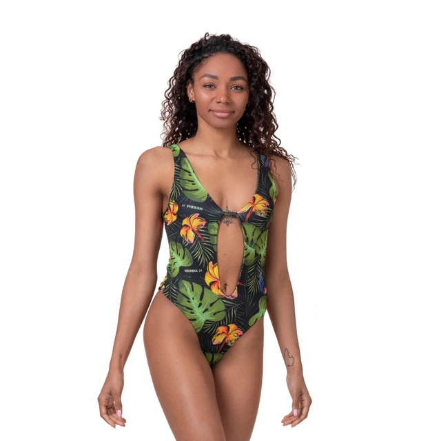 Dámské jednodílné plavky Nebbia High Energy Monokini 560 - Jungle Green - Jungle Green