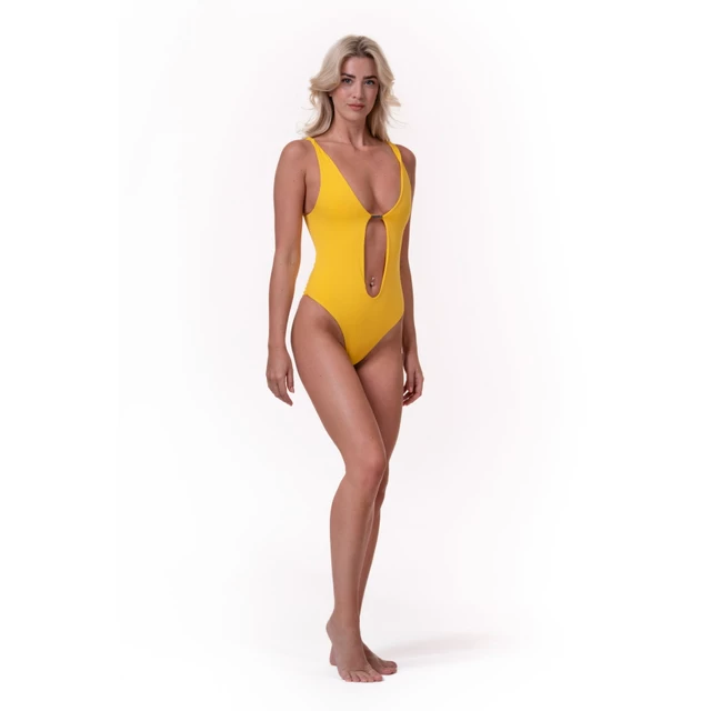 Dámske jednodielne plavky Nebbia High Energy Monokini 560 - Jungle Green - Yellow