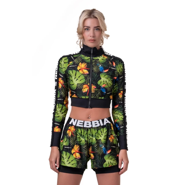 Bluza damska Nebbia High-Energy Cropped Jacket 564 - Zielona dżungla - Zielona dżungla
