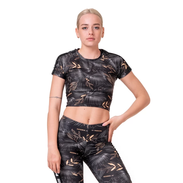 Crop top Nebbia Active 568 - Vulkanikus Fekete