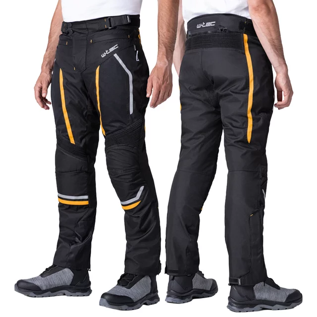 Pánské letní moto kalhoty W-TEC Toranio - černo-žlutá