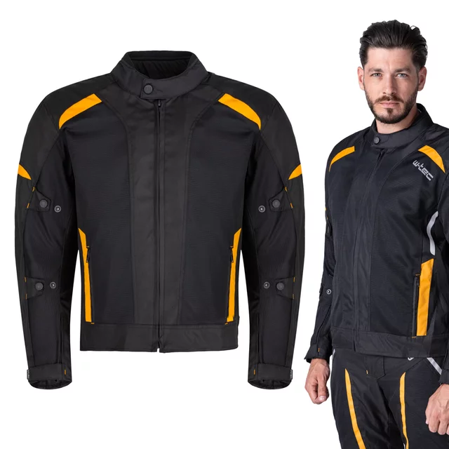 Pánská letní moto bunda W-TEC Tosheck - černo-žlutá