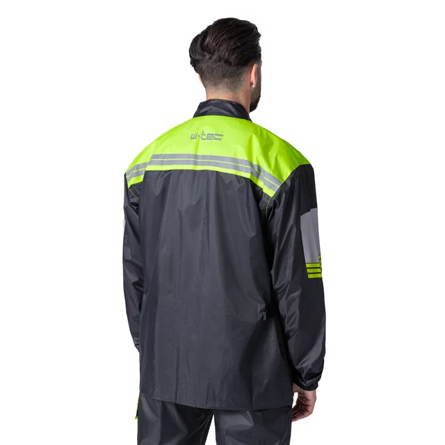 Moto pláštěnka W-TEC Igava - černá-fluo zelená
