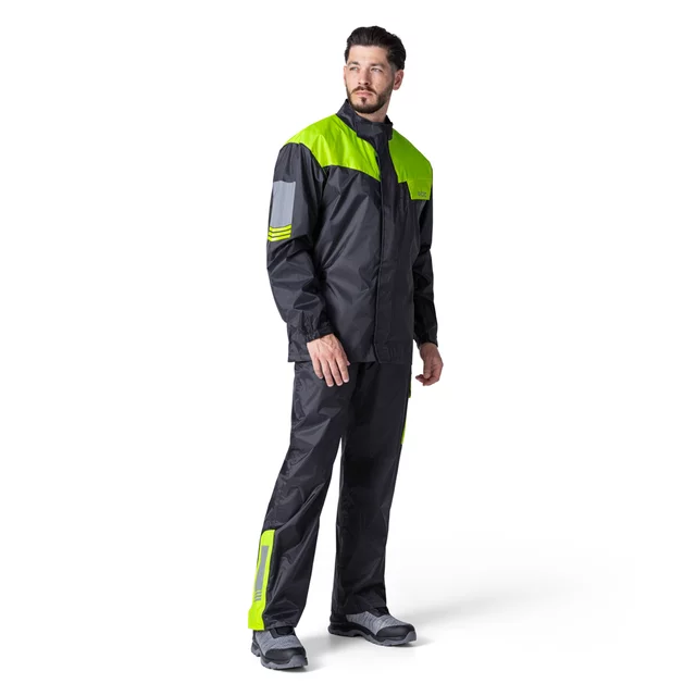Pláštěnkové moto kalhoty W-TEC Colnari - černá-fluo zelená