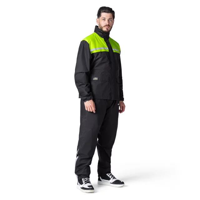 Moto pláštěnka W-TEC Rinstop - černá-fluo