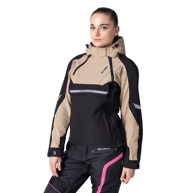 Dámská softshellová moto bunda W-TEC Annorack Lady - černo-písková - černo-písková