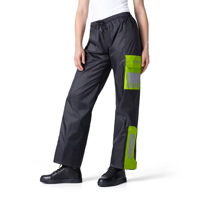 Pláštěnkové moto kalhoty W-TEC Colnari - černá-fluo zelená
