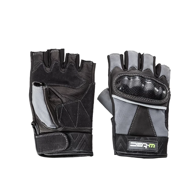 Skórzane rękawice motocyklowe W-TEC Reubal NF-4190 - Czarno-czerwony - Czarno-szary