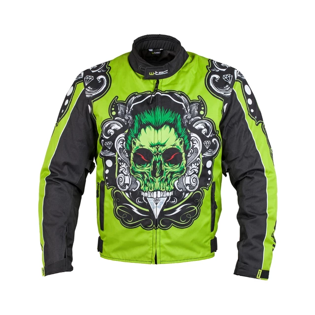 Moto Jacket W-TEC Daemon - Green with Graphics - Green with Graphics